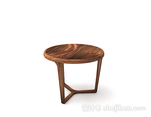 免费木质简单圆桌3d模型下载