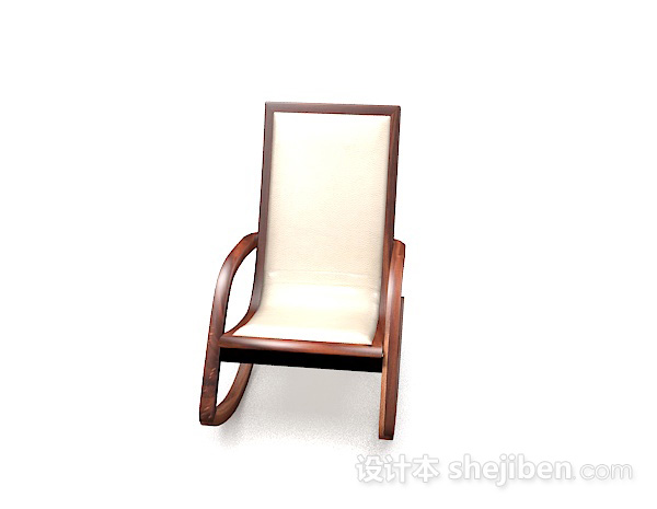 现代风格木质休闲摇椅3d模型下载