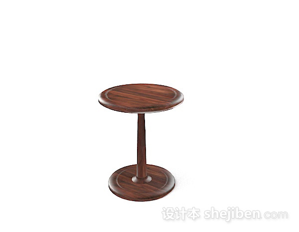 免费木质简单棕色圆凳子3d模型下载