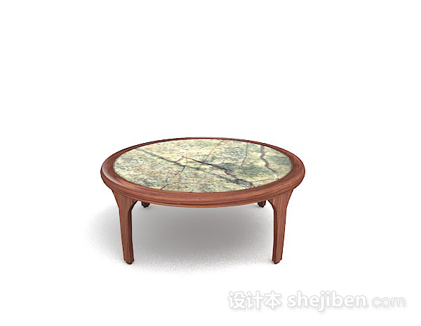 家居木质圆形餐桌3d模型下载