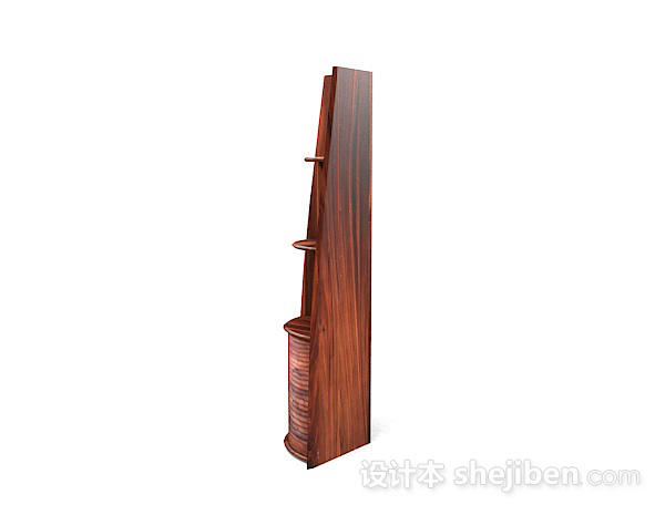 免费木质棕色角柜3d模型下载
