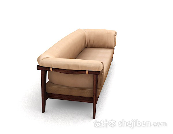 设计本米黄色家居多人沙发3d模型下载