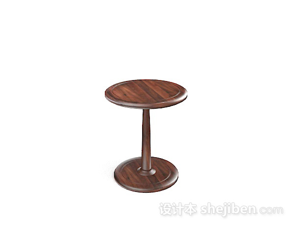 设计本木质简单棕色圆凳子3d模型下载