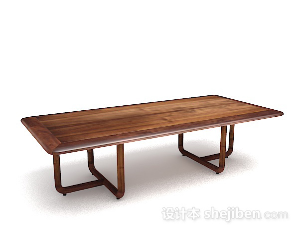 家居木质简单书桌3d模型下载