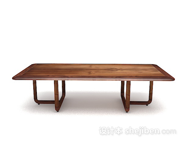 现代风格家居木质简单书桌3d模型下载