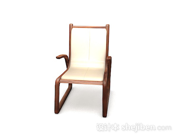 现代风格木质简约家居椅子3d模型下载