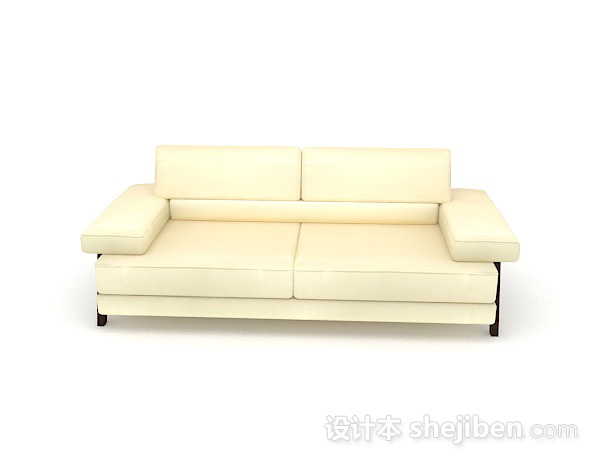现代风格简约黄色双人沙发3d模型下载