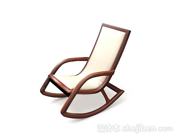 免费木质休闲摇椅3d模型下载