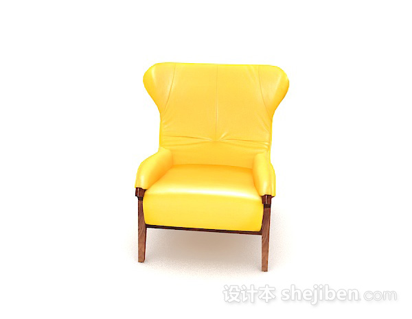 现代风格黄色个性单人沙发3d模型下载