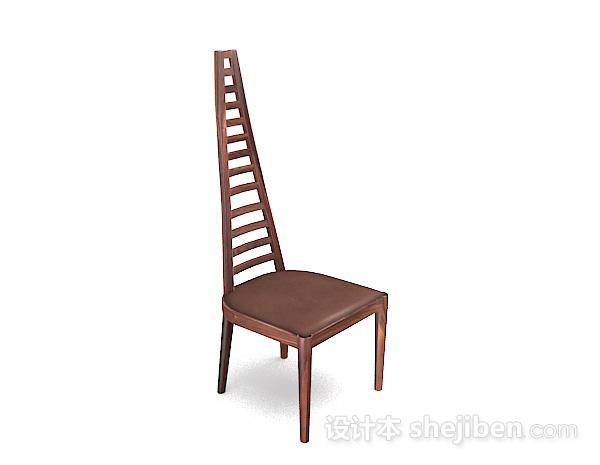 设计本木质个性棕色椅子3d模型下载