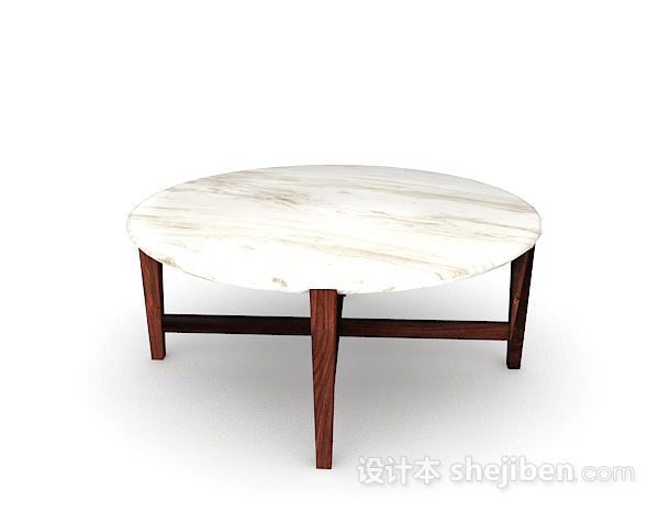 现代风格大理石圆餐桌3d模型下载