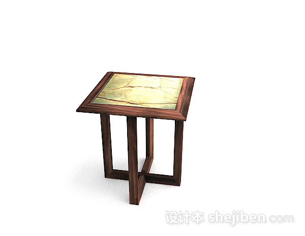 设计本木质方形凳子3d模型下载