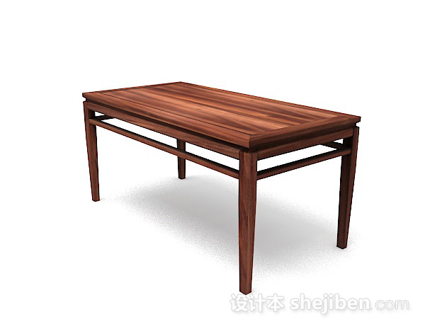 免费木质简单书桌3d模型下载