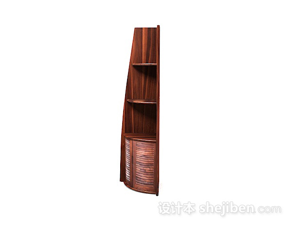 现代风格木质棕色角柜3d模型下载
