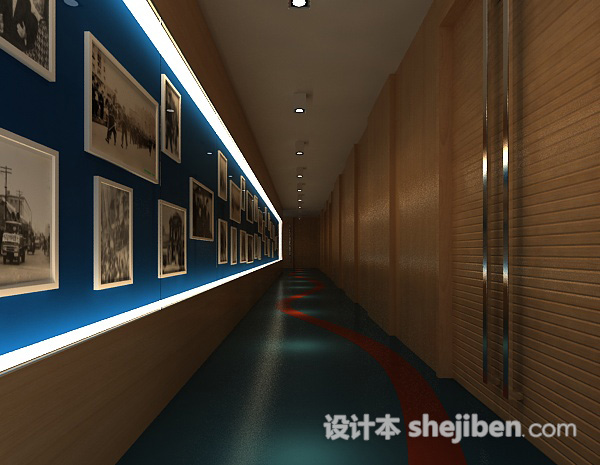 博物馆走廊3d模型下载