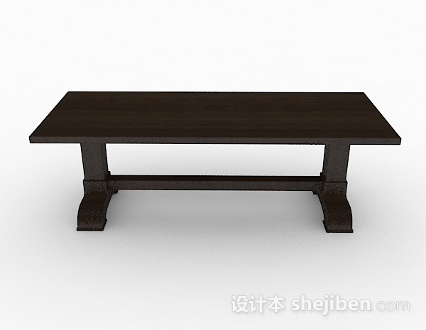 现代风格木质简约棕色餐桌3d模型下载