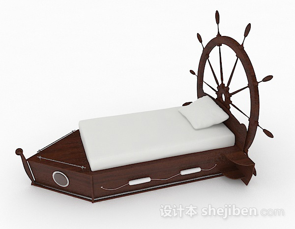 免费轮船主题儿童床3d模型下载