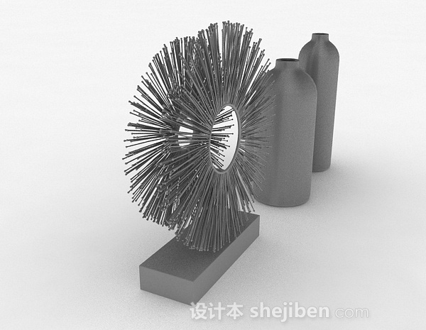 设计本古朴简约组合花瓶3d模型下载