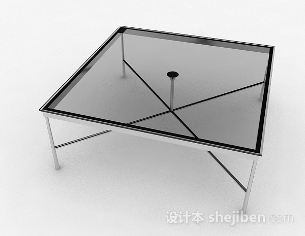设计本灰色玻璃茶几3d模型下载