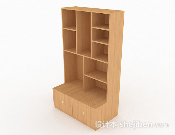 现代风格棕色家居木质展示柜3d模型下载