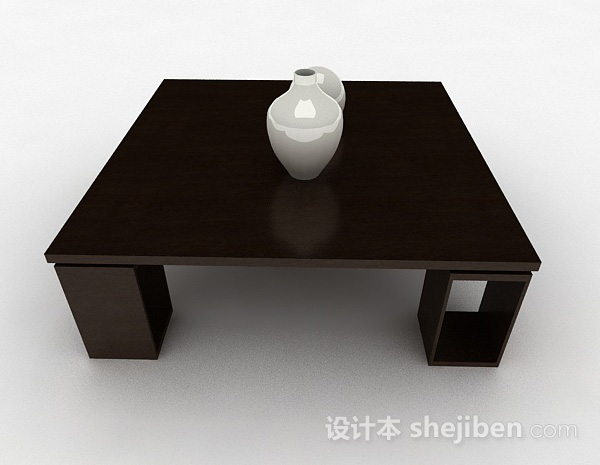 现代风格方形木质简约茶几3d模型下载