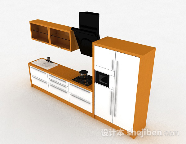 现代风格木质简易橱柜3d模型下载