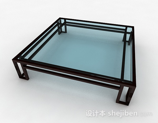 免费玻璃方形茶几3d模型下载