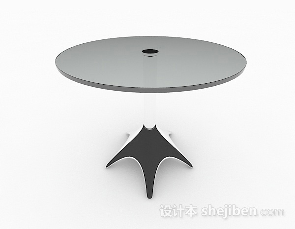 设计本灰色圆形餐桌3d模型下载