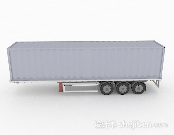灰色货车集装箱3d模型下载