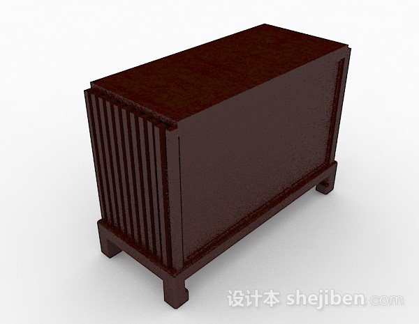 棕色木质存储柜3d模型下载