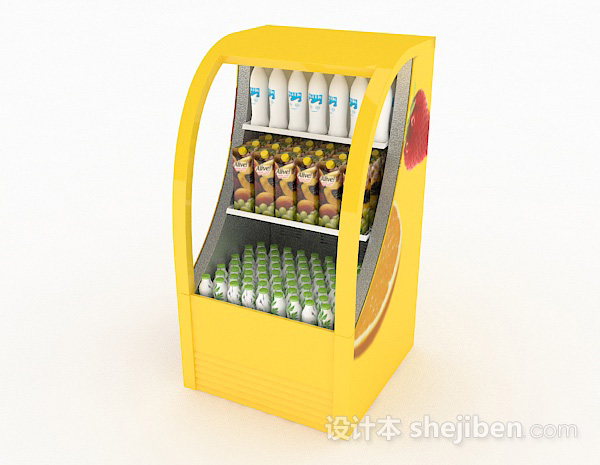 现代风格黄色饮料展台3d模型下载