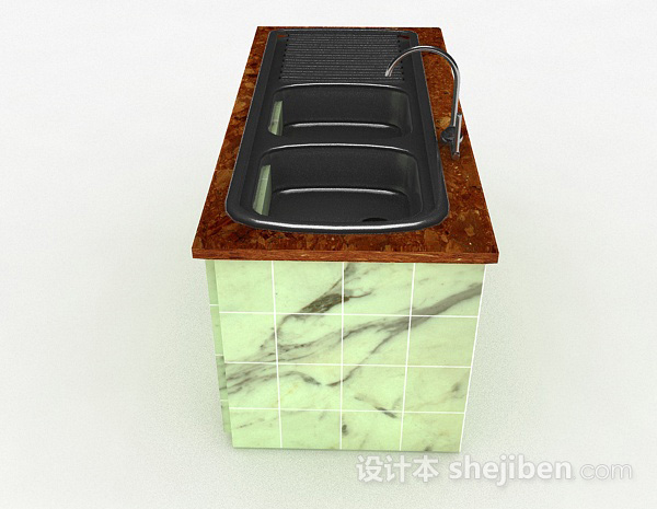 设计本简约时尚厨房洗碗槽3d模型下载