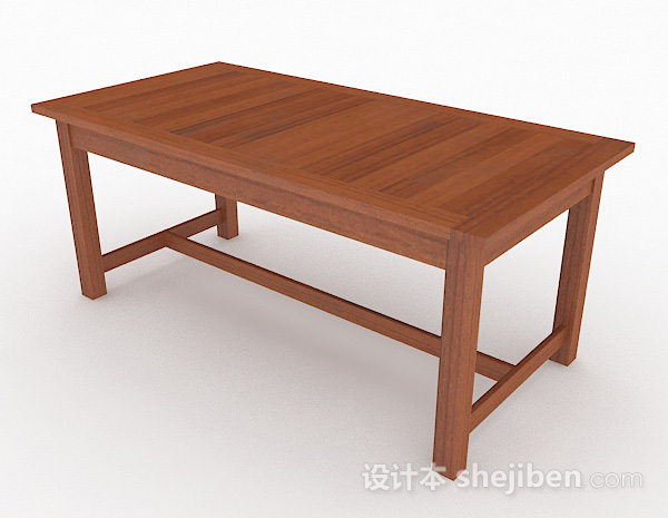 免费棕色木质餐桌3d模型下载