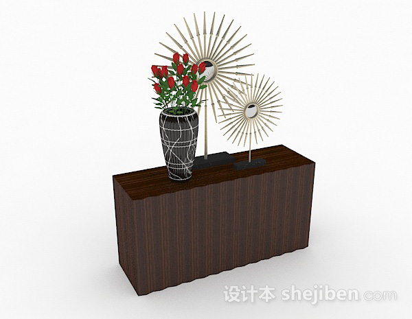 简约风木质桌柜3d模型下载
