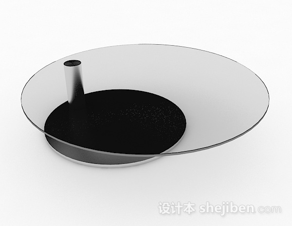 设计本圆形家居玻璃茶几3d模型下载