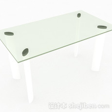 绿色玻璃餐桌3d模型下载