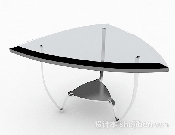 设计本简约玻璃书桌3d模型下载