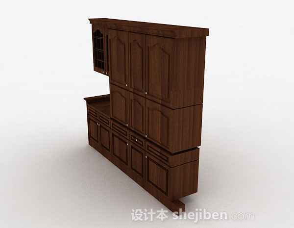 免费木质棕色橱柜3d模型下载