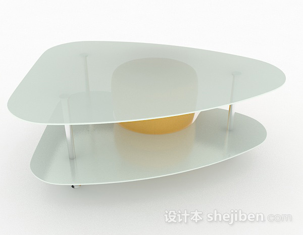 设计本简约现代玻璃茶几3d模型下载