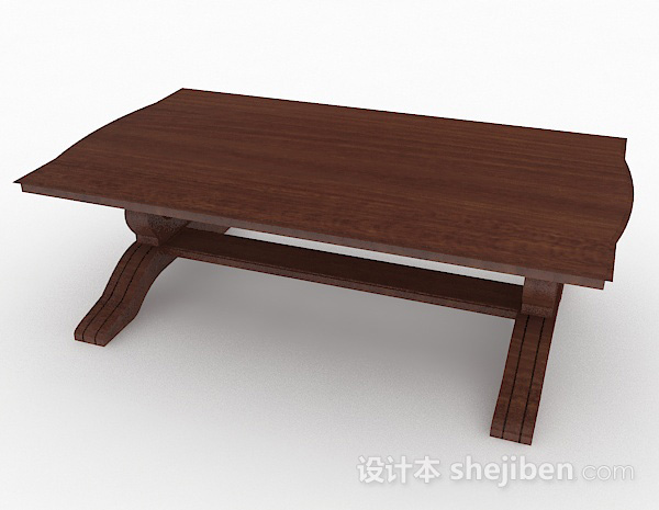 免费木质深棕色餐桌3d模型下载