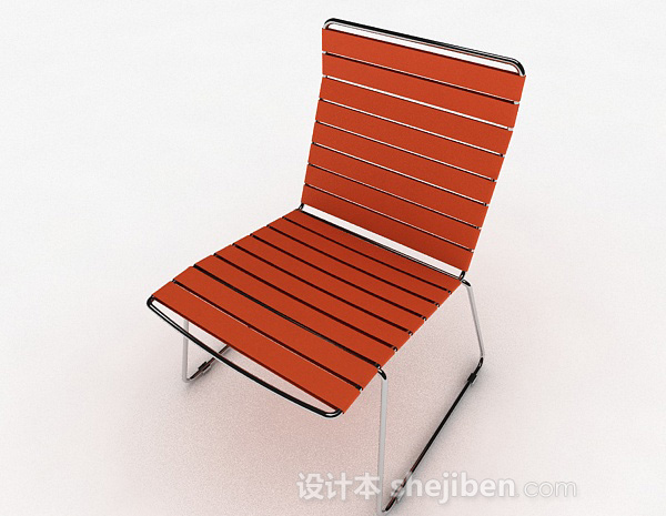 现代风格橙色横条家居休闲椅3d模型下载