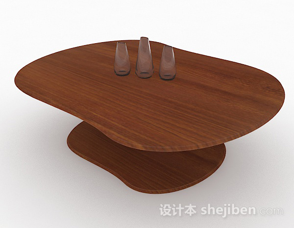 免费棕色简约餐桌3d模型下载