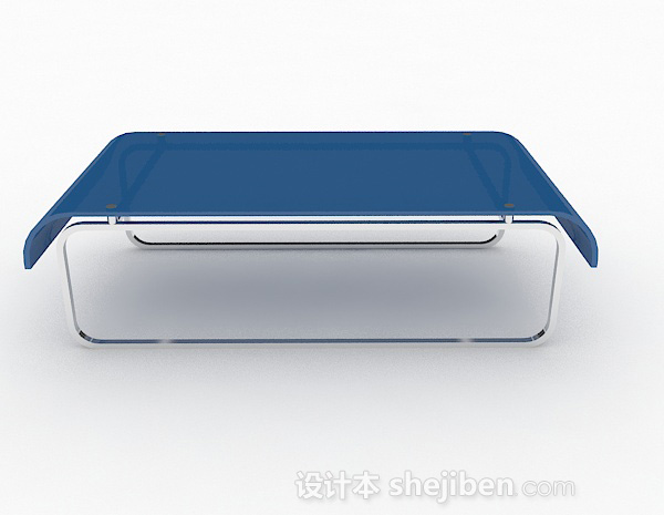 现代风格蓝色玻璃茶几3d模型下载