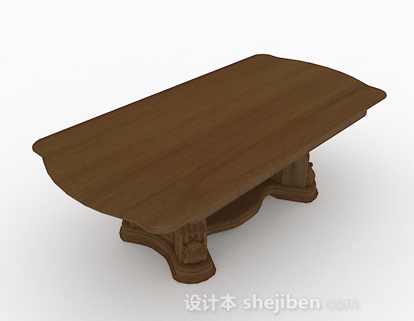 木质家居餐桌3d模型下载