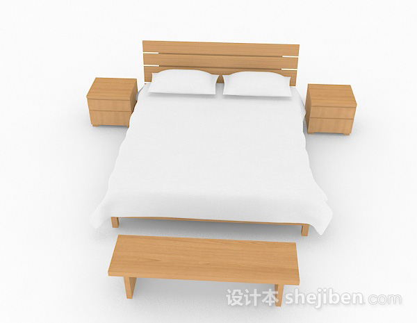 现代风格简约家居双人床3d模型下载