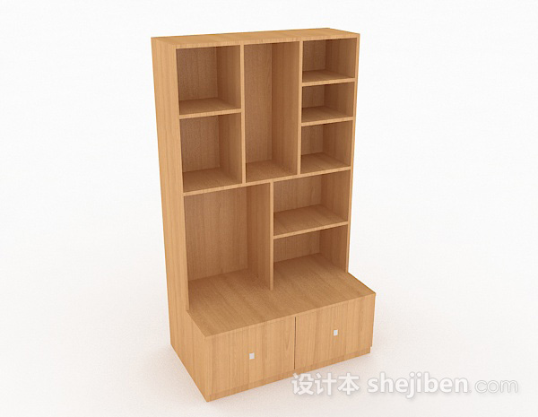 棕色家居木质展示柜3d模型下载