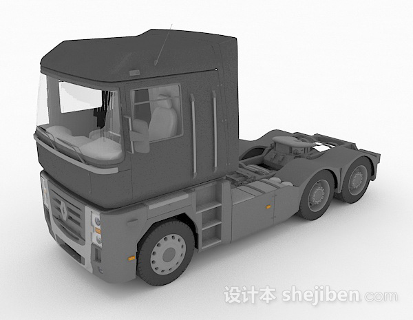 现代风格灰色货车头3d模型下载