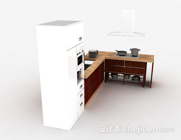 设计本现代风格空间利用整体橱柜3d模型下载