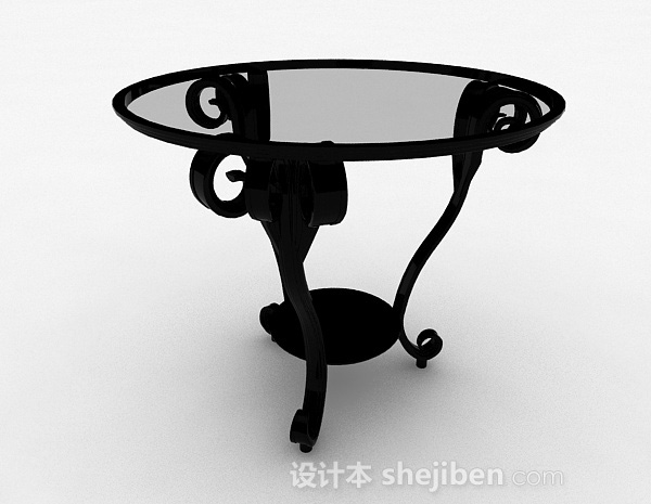 圆形餐桌3d模型下载