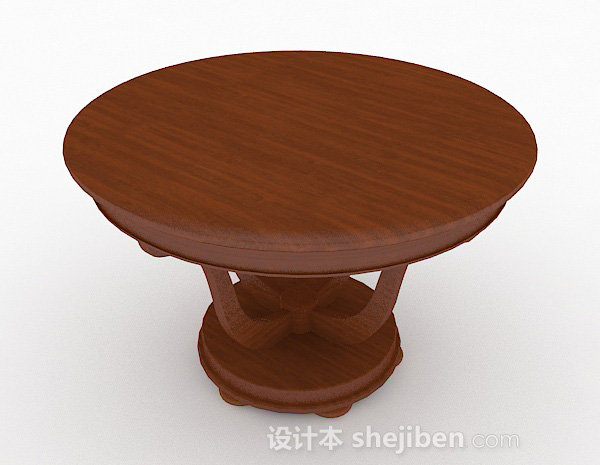 免费棕色圆形餐桌3d模型下载